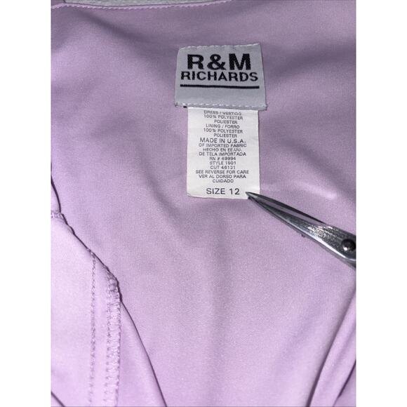 Y2K R&M Richards Lilac Chiffon Slip Dress Bias Cut Maxi Ruffle Hem Formal 12 - Picture 12 of 14